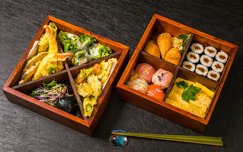 What is inside a Japanese bento box?